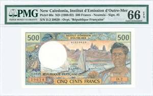 GREECE: NEW CALEDONIA: 500 Francs (ND ... 