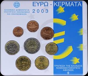 GREECE: Euro coin set (2003) composed of 1 ... 