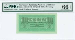 GREECE: 10 Reichspfennig (ND 1942) in light ... 
