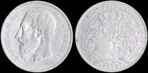 GREECE: BELGIUM: 5 Francs (1873) in silver ... 