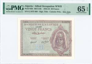 GREECE: ALGERIA: 20 Francs (2.2.1945) in ... 