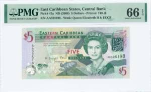 GREECE: EAST CARIBBEAN STATES: 5 Dollars (ND ... 