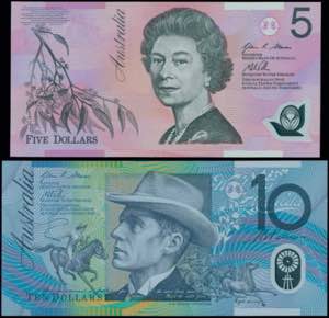 GREECE: AUSTRALIA: 5 Dollars (2012) + 10 ... 