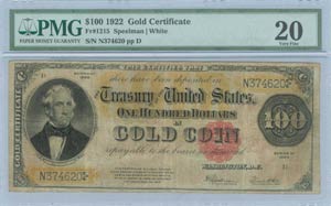 USA: 100 Dollars (Series 1922) with Thomas ... 