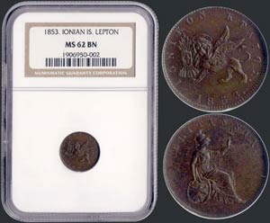 1 new Obol (1853) in copper with Seated ... 