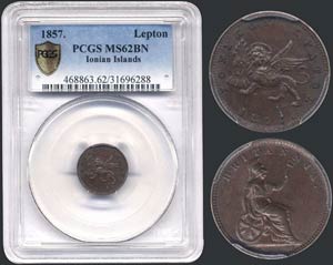 1 new Obol (1857) in copper with Seated ... 
