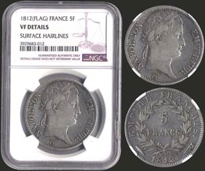 FRANCE: 5 Francs (1812) in silver (0,900). ... 