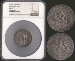AUSTRIA: 2 Thaler (1626 ND) in silver. Obv: ... 