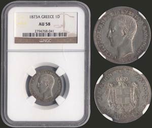 1 drx (1873 A) (type I) in silver with ... 
