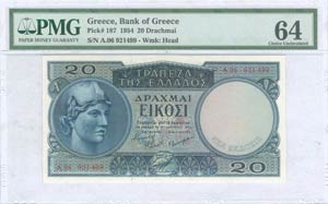  BANKNOTES ISSUED AFTER WWII - 20 drx ... 