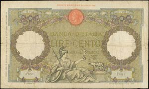 ITALY: 100 Lire (29.1.1938) in olive and ... 