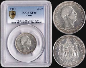 2 drx (1901 A) in silver with ... 