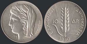10 drx (1930) in silver (0,500) with ... 