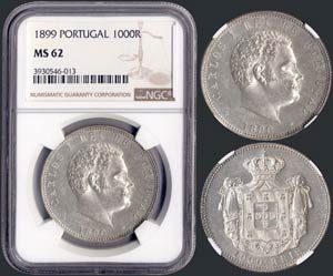 PORTUGAL: 1000 Reis (1899) in silver ... 