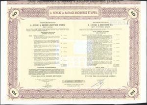 Bond certificate of 10 ordinary shares of ... 