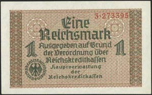  GERMAN OCCUPATION WWII - 1 Reichsmark (ND ... 