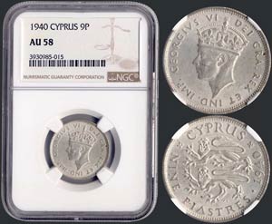 9 piastres (1940) in silver (0,925) with ... 