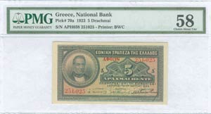  NATIONAL BANK OF GREECE - 5 drx (24.3.1923) ... 