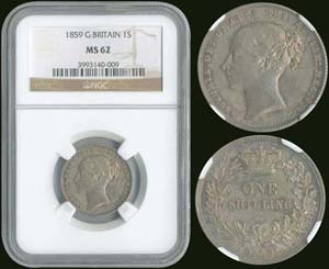 GREAT BRITAIN: Shilling (1859) in silver ... 