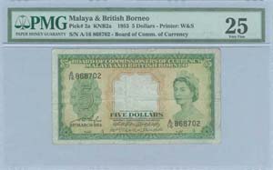 MALAYA & BRITISH BORNEO: 5 Dollars ... 