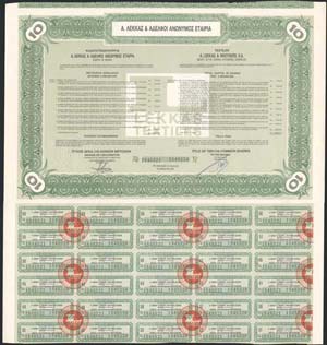 Bond certificate of 10 privileged shares of ... 