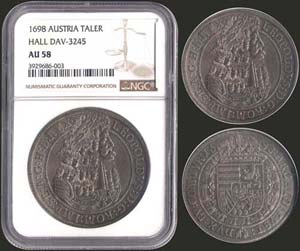 AUSTRIA: Thaler (1698) in silver. Obv: Old ... 
