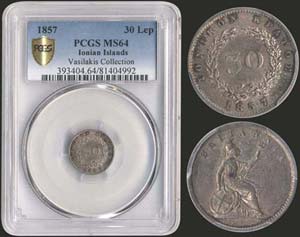 30 new Obols (1857) in silver with Seated ... 