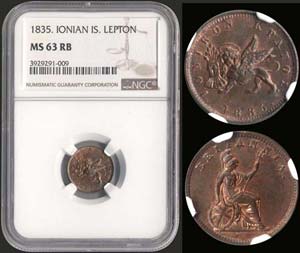 1 new Obol (1835) in copper with Seated ... 