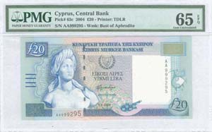  BANKNOTES OF CYPRUS - 20 Pounds (1.4.2004) ... 