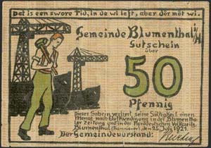 GERMANY: 50 Pf (25.7.1921) by Blumenthal ... 