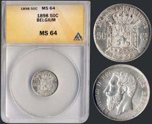 BELGIUM: 50 Centimes (1898) in silver ... 
