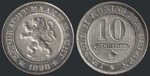 BELGIUM: 10 Centimes (1898) in ... 