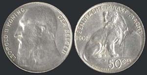 BELGIUM: 50 Centimes (1901) in silver ... 