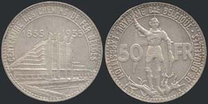 BELGIUM: 50 Francs (1935) commemorative coin ... 