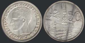 BELGIUM: 50 Francs (1958) commemorative coin ... 