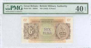  BRITISH MILITARY AUTHORITY - 6 Pence (ND ... 