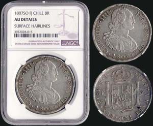 CHILE: 8 Reales (1807 FJ) in silver (0,896). ... 