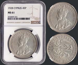 45 piastres (1928) commemorative coin in ... 