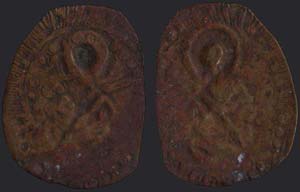  COUNTERMARKS ON TOKENS - Church Token from ... 