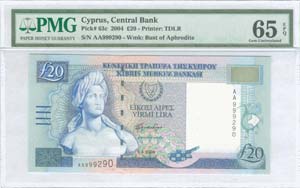  BANKNOTES OF CYPRUS - 20 Pounds (1.4.2004) ... 