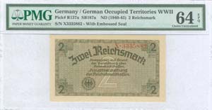  GERMAN OCCUPATION WWII - 2 Reichsmark (ND ... 