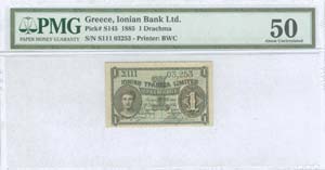  IONIAN  BANK - 1 drx (21.12.1885) in black ... 