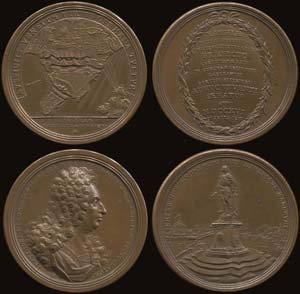 1716 two (2) bronze medals by Mueller and ... 