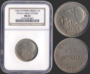 GREECE - 2 drx (1926) in copper-nickel with ... 