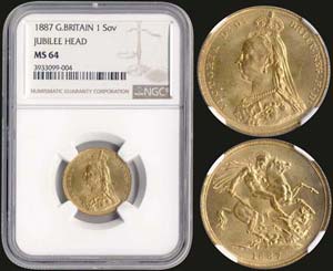 GREAT BRITAIN: 1 Sovereign (1887) in gold ... 