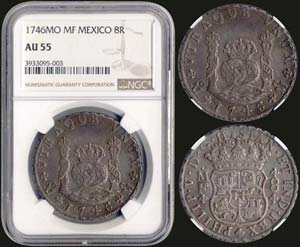 MEXICO: 8 Reales (1746 MO MF) in silver ... 