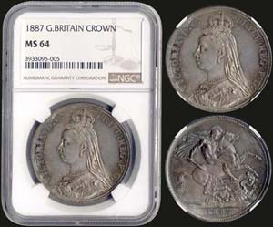 GREAT BRITAIN: 1 Crown (1887) in silver ... 