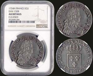 FRANCE: 1 Ecu (1724H) in silver (0,917). ... 
