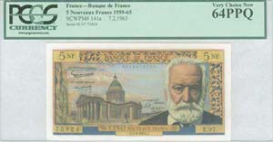 FRANCE: 5 Nouveaux Francs (7.2.1963) in ... 