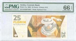 ARUBA: 25 Florin (1.12.2003) in multicolor ... 
